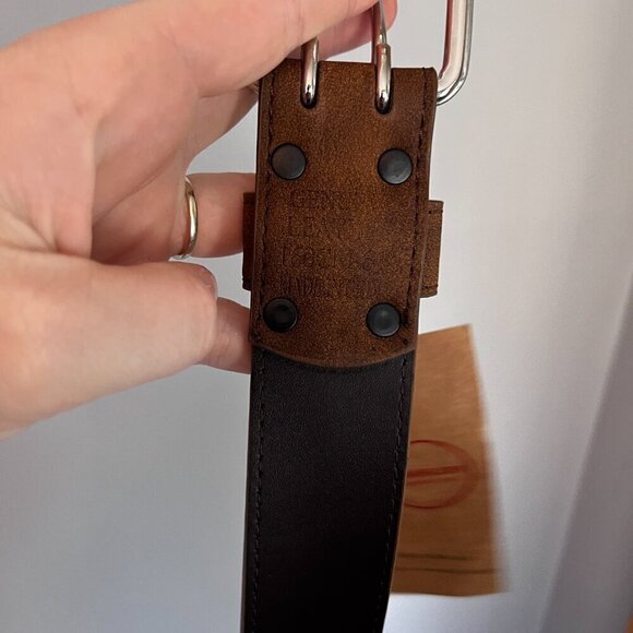 Men’s Belt Brown Genuine Leather NWT 64" Belt Touger Joy - Picture 7 of 7